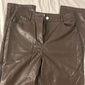 Chic Brown Leather Pants